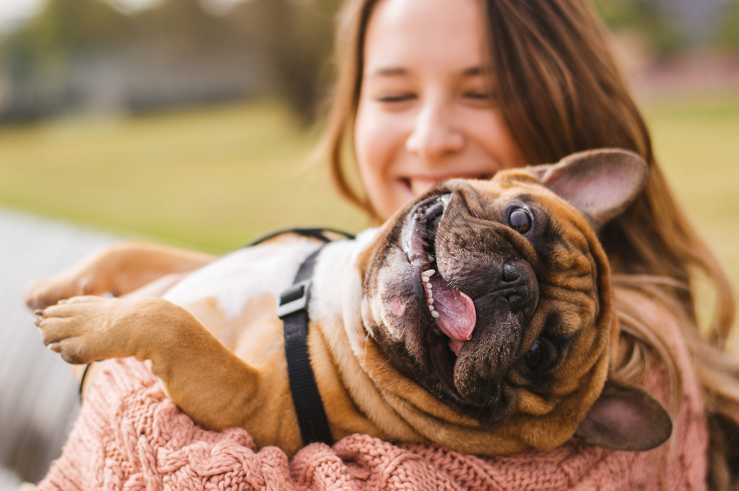 Happy pet and parent
