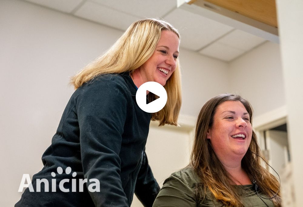 Dr. Oelstrom and Hospital Administrator Melissa smiling