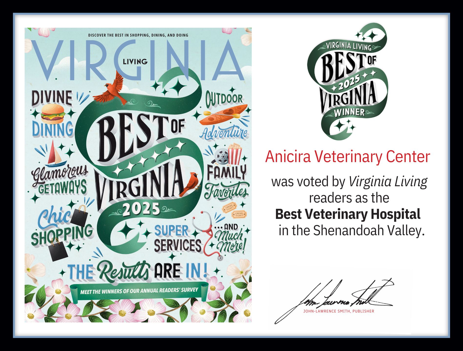 Virginia Living Magazine Best of Virginia plaque